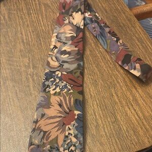 Liberty of London Vintage Floral wool Tie - Burgundy, brown, green & blue